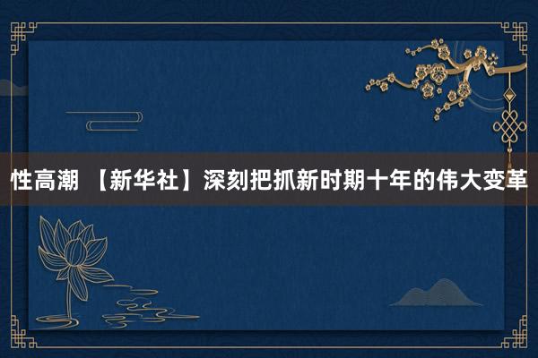 性高潮 【新华社】深刻把抓新时期十年的伟大变革